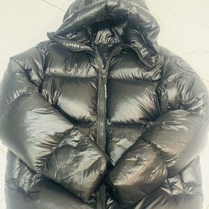 Canada Goose Shiny Black Hooded Puffer Jacket